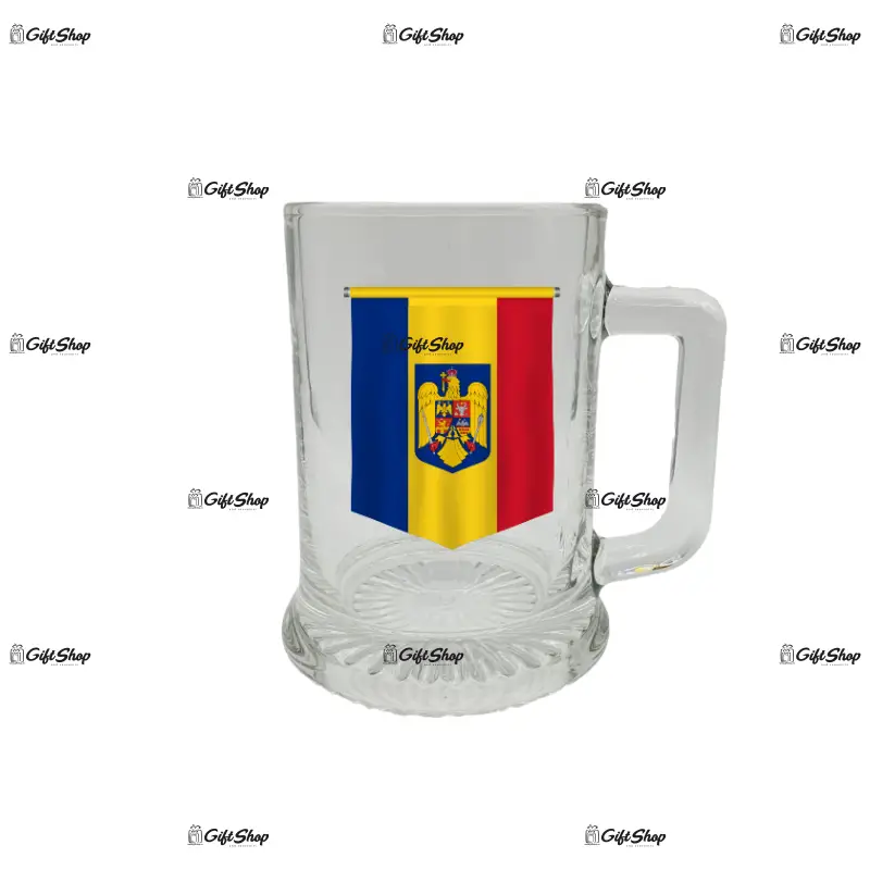 Fanion romania, halba cu mesaj